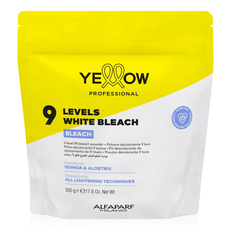yellow professional white bleach 9 levels pouch 500g